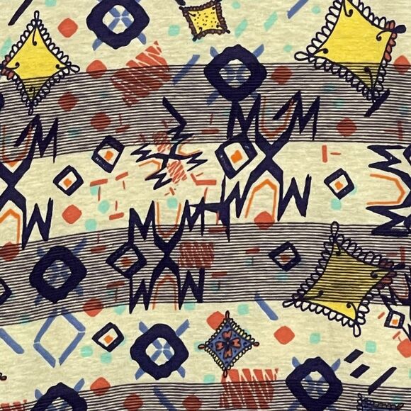 LulaRoe Oversized Top Size S Multicolor Cave Paintings Tribal Ethnic Art-to-Wear - Picture 12 of 12